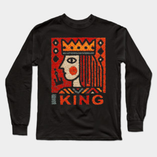 Tarot King Card Illustration – Folk Art Occult Long Sleeve T-Shirt