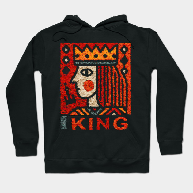 Tarot King Card Illustration – Folk Art Occult Hoodie by TuncGK