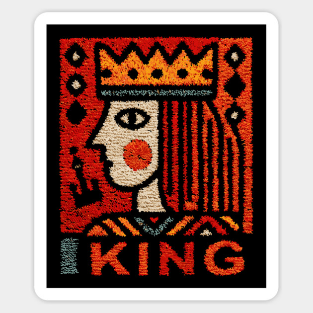 Tarot King Card Illustration – Folk Art Occult Magnet by TuncGK
