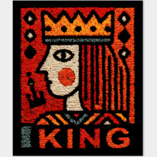 Tarot King Card Illustration – Folk Art Occult Posters and Art