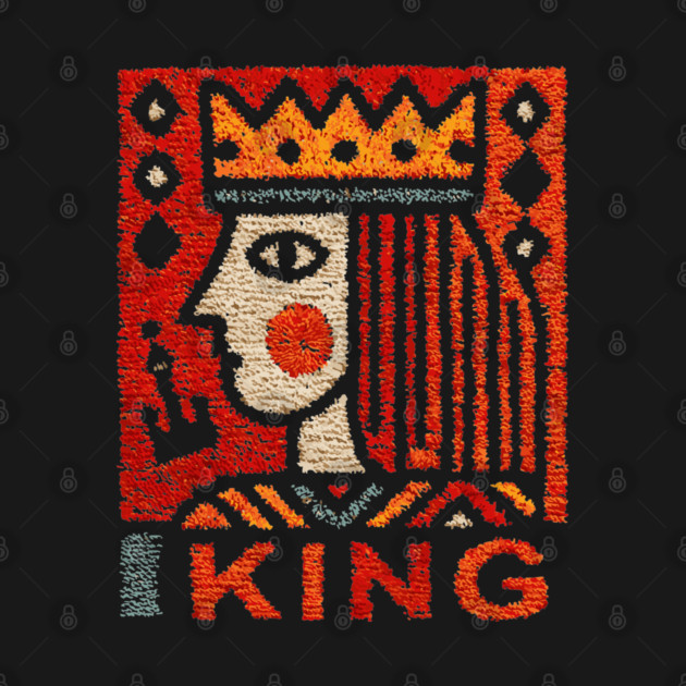 Tarot King Card Illustration – Folk Art Occult by TuncGK