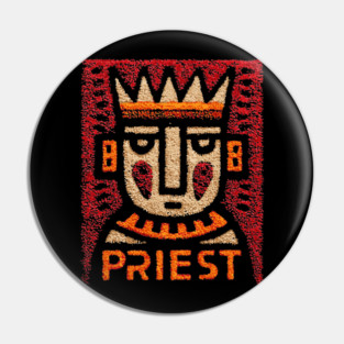 Tarot Priest Card Illustration – Spiritual Occult Design Pin