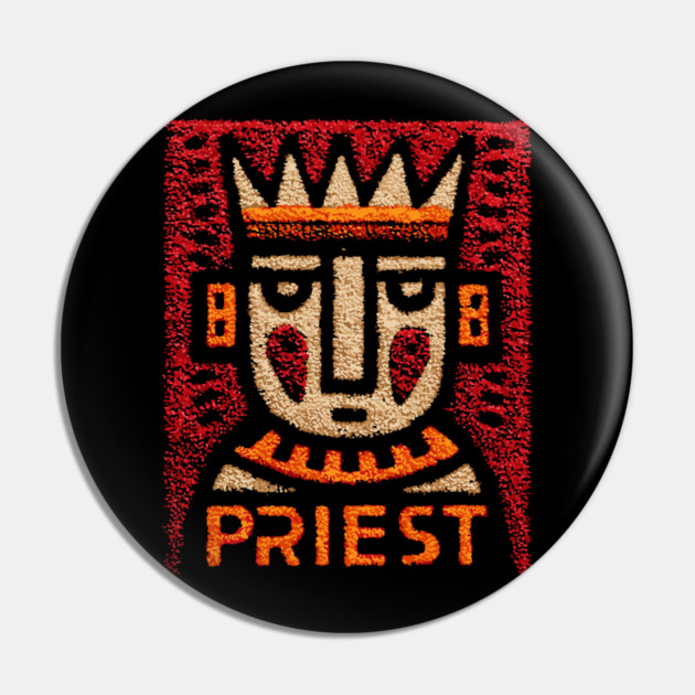 Tarot Priest Card Illustration – Spiritual Occult Design Pin by TuncGK