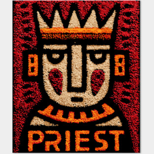 Tarot Priest Card Illustration – Spiritual Occult Design Posters and Art