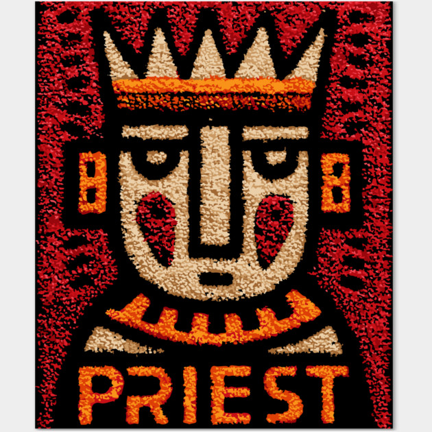 Tarot Priest Card Illustration – Spiritual Occult Design Wall Art by TuncGK