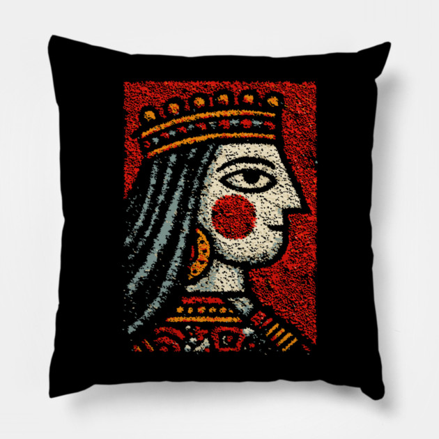 Tarot Queen Card Design – Feminine Occult Royalty Art Pillow by TuncGK
