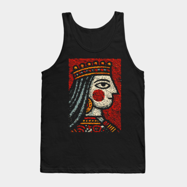 Tarot Queen Card Design – Feminine Occult Royalty Art Tank Top by TuncGK