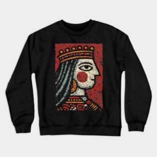 Tarot Queen Card Design – Feminine Occult Royalty Art Crewneck Sweatshirt