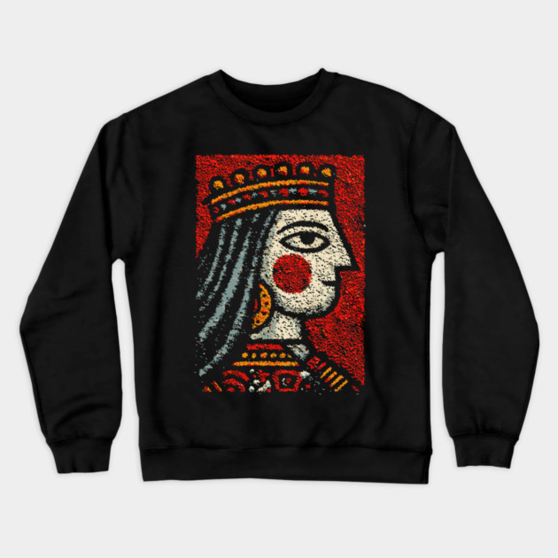 Tarot Queen Card Design – Feminine Occult Royalty Art Crewneck Sweatshirt by TuncGK