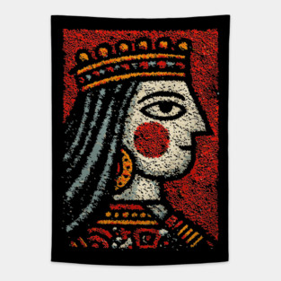 Tarot Queen Card Design – Feminine Occult Royalty Art Tapestry