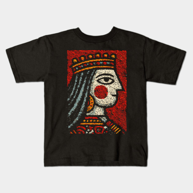 Tarot Queen Card Design – Feminine Occult Royalty Art Kids T-Shirt by TuncGK