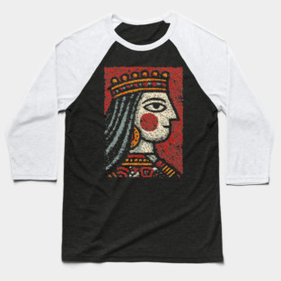Tarot Queen Card Design – Feminine Occult Royalty Art Baseball T-Shirt