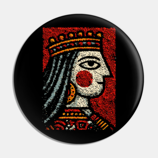 Tarot Queen Card Design – Feminine Occult Royalty Art Pin by TuncGK