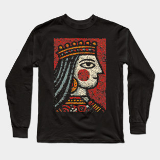 Tarot Queen Card Design – Feminine Occult Royalty Art Long Sleeve T-Shirt