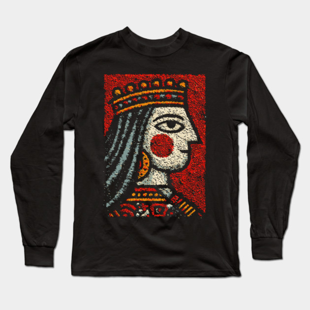 Tarot Queen Card Design – Feminine Occult Royalty Art Long Sleeve T-Shirt by TuncGK