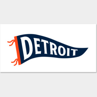 Detroit Pennant - White Posters and Art