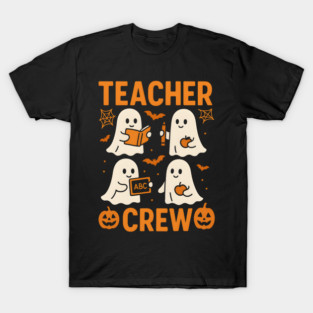 Teacher Crew Halloween Ghost Funny Teacher Graphic T-Shirt