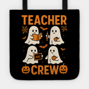 Teacher Crew Halloween Ghost Funny Teacher Graphic Tote