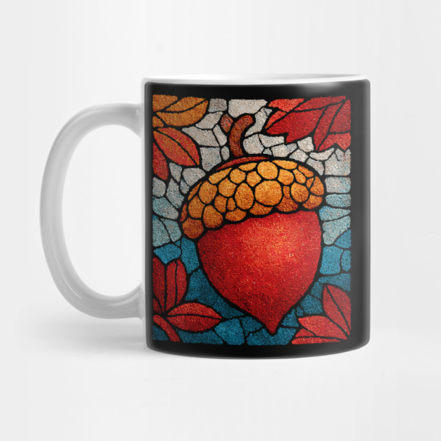 Stained Glass Acorn Heart | Thanksgiving Vibes by TuncGK