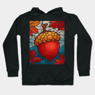 Stained Glass Acorn Heart | Thanksgiving Vibes Hoodie