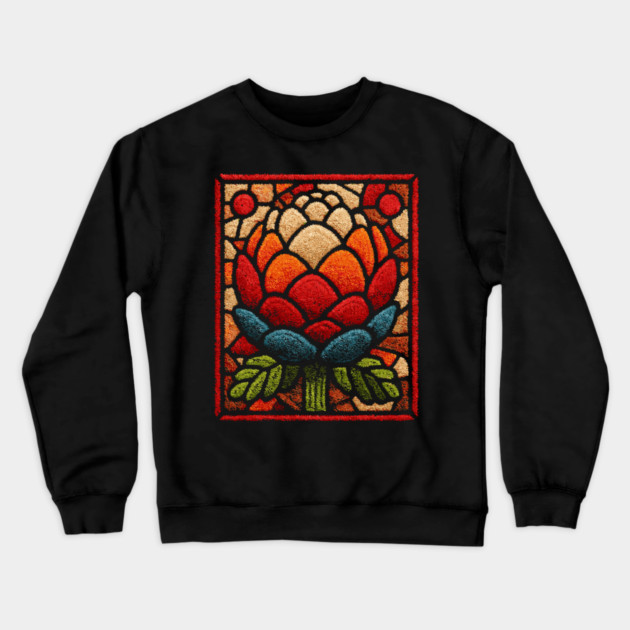 Stained Glass Lotus Bloom | Artichoke Art Crewneck Sweatshirt by TuncGK