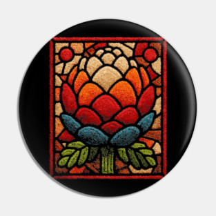 Stained Glass Lotus Bloom | Artichoke Art Pin