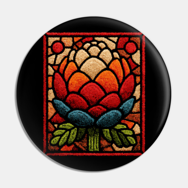 Stained Glass Lotus Bloom | Artichoke Art Pin by TuncGK