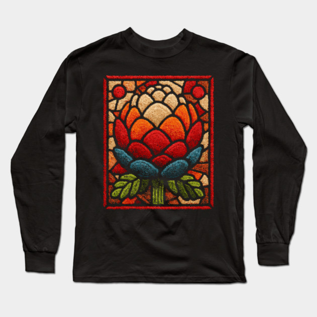 Stained Glass Lotus Bloom | Artichoke Art Long Sleeve T-Shirt by TuncGK