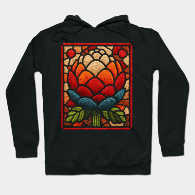 Stained Glass Lotus Bloom | Artichoke Art Hoodie by TuncGK
