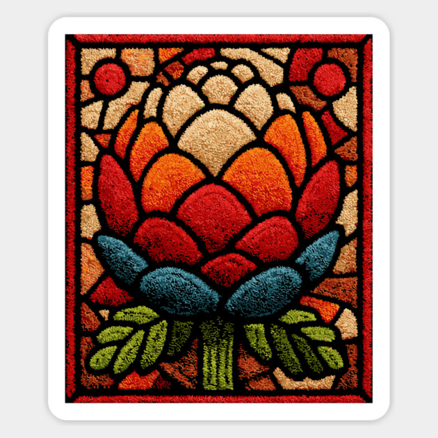 Stained Glass Lotus Bloom | Artichoke Art Magnet by TuncGK