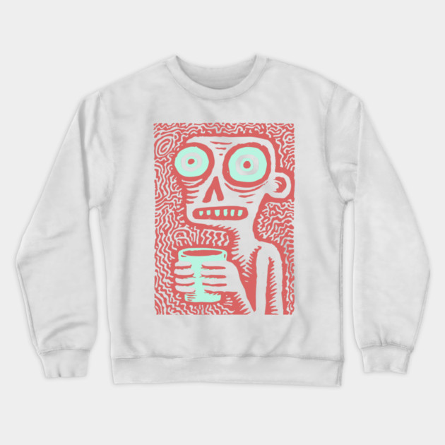 Caffeine Addict Zombie Coffee Break Crewneck Sweatshirt by TuncGK