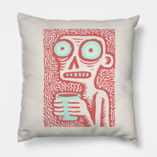 Caffeine Addict Zombie Coffee Break Pillow
