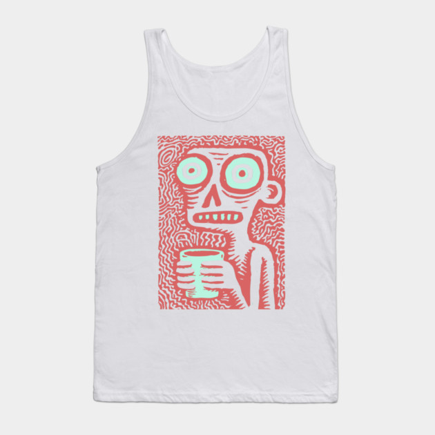 Caffeine Addict Zombie Coffee Break Tank Top by TuncGK
