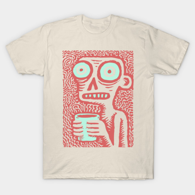 Caffeine Addict Zombie Coffee Break T-Shirt by TuncGK