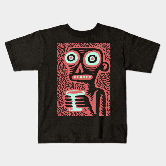 Caffeine Addict Zombie Coffee Break Kids T-Shirt by TuncGK