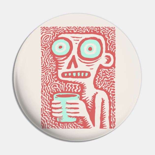 Caffeine Addict Zombie Coffee Break Pin by TuncGK