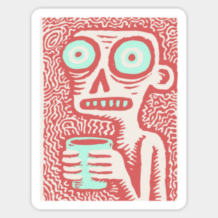 Caffeine Addict Zombie Coffee Break Sticker