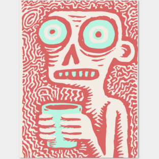 Caffeine Addict Zombie Coffee Break Posters and Art