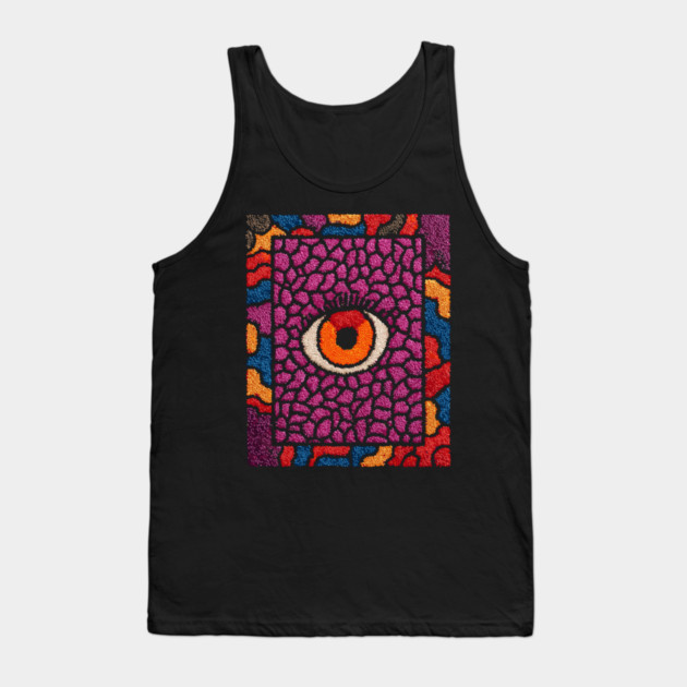 All-Seeing Eye in Bloom | Purple Retro Tank Top by TuncGK