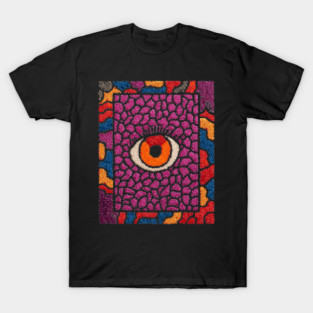 All-Seeing Eye in Bloom | Purple Retro T-Shirt