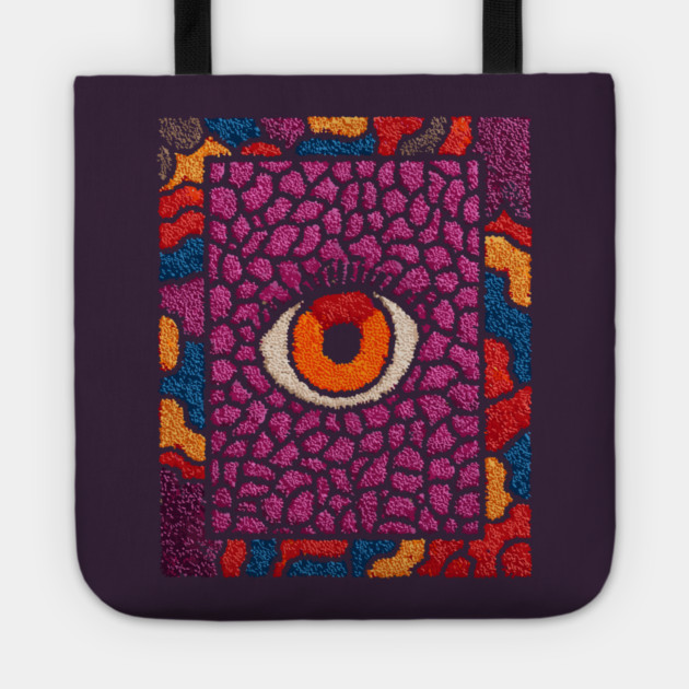 All-Seeing Eye in Bloom | Purple Retro Tote by TuncGK