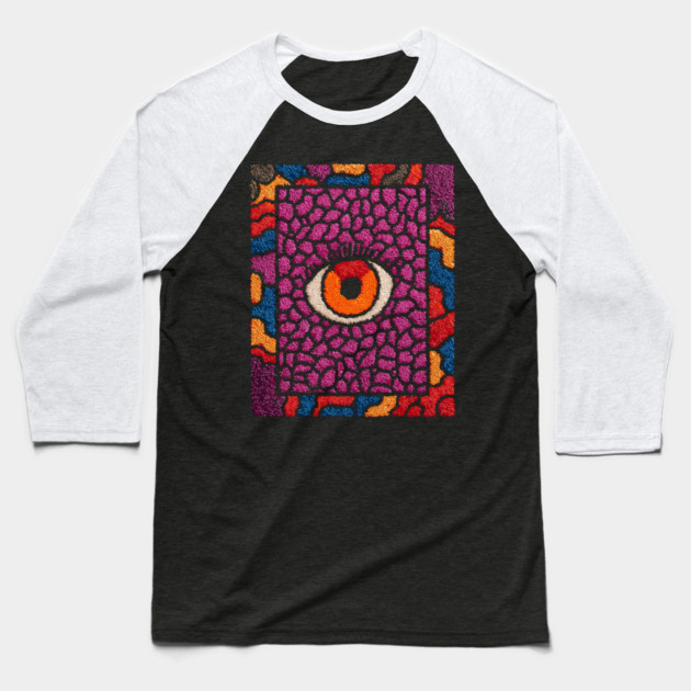 All-Seeing Eye in Bloom | Purple Retro Baseball T-Shirt by TuncGK