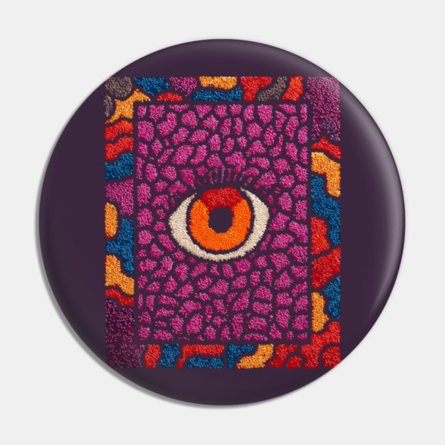 All-Seeing Eye in Bloom | Purple Retro Pin by TuncGK