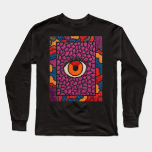 All-Seeing Eye in Bloom | Purple Retro Long Sleeve T-Shirt