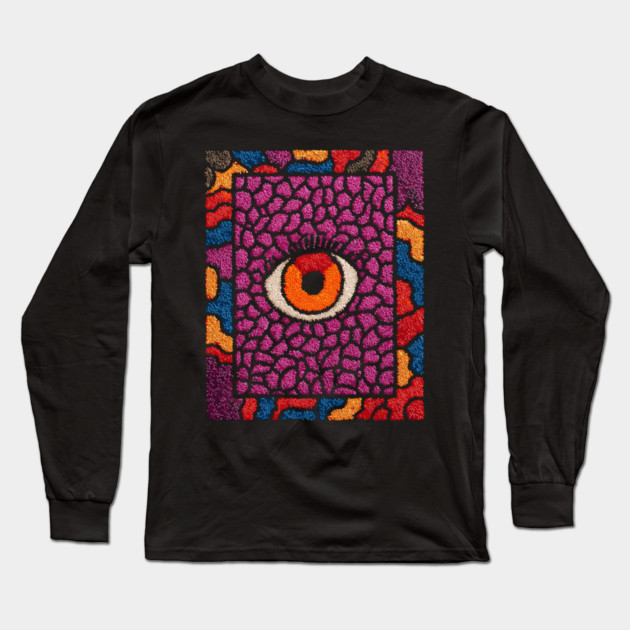 All-Seeing Eye in Bloom | Purple Retro Long Sleeve T-Shirt by TuncGK