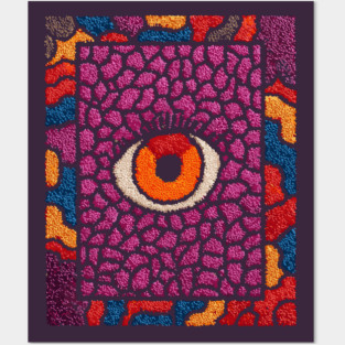 All-Seeing Eye in Bloom | Purple Retro Posters and Art