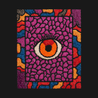 All-Seeing Eye in Bloom | Purple Retro T-Shirt