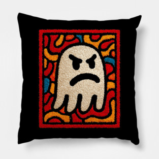 Angry Little Ghost | Halloween for Kids Pillow