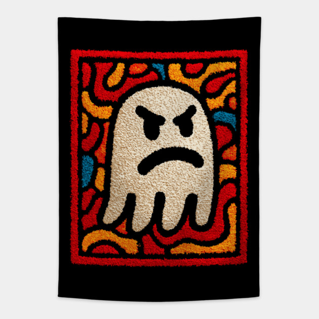Angry Little Ghost | Halloween for Kids Tapestry by TuncGK