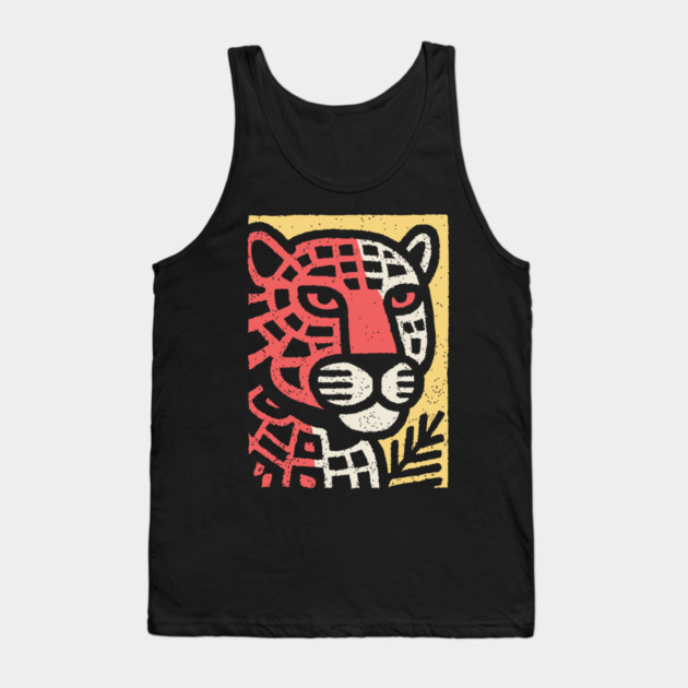 Fierce Red Jaguar | Pop Art Animal Print Tank Top by TuncGK
